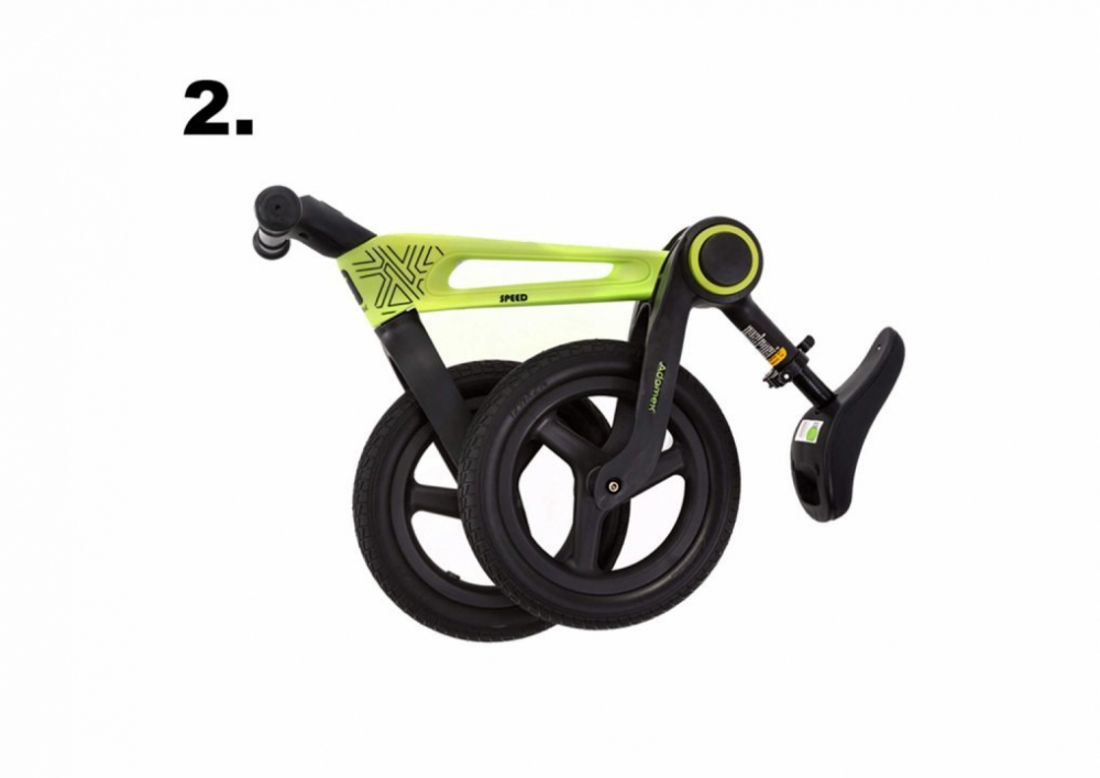Bicicleta de echilibru pentru copii, Adamex Speed M8, pliabila, fara pedale, cu Saua reglabila si manere confortabile, 2-5 ani, pana la 35 kg, Snow White