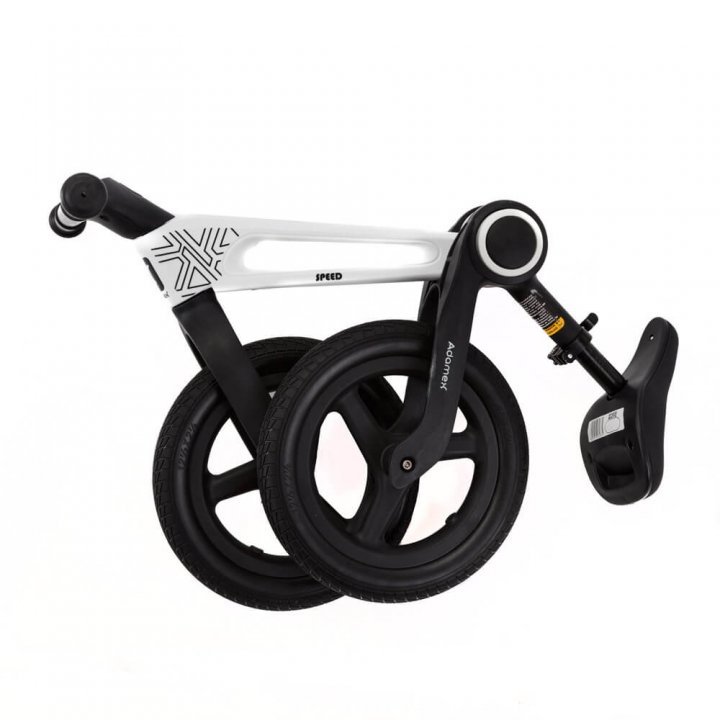Bicicleta de echilibru pentru copii, Adamex Speed M8, pliabila, fara pedale, cu Saua reglabila si manere confortabile, 2-5 ani, pana la 35 kg, Snow White - 1 | YEO