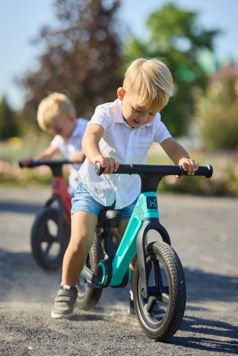Bicicleta de echilibru pentru copii, Adamex Speed M8, pliabila, fara pedale, cu Saua reglabila si manere confortabile, 2-5 ani, pana la 35 kg, Turquoise