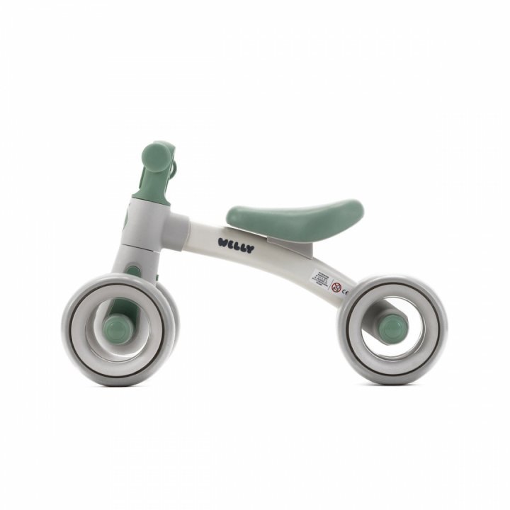 Bicicleta de echilibru pentru copii, Adamex Welly, cu 4 roti, 3 moduri de iluminare LED in ghidon, testata EN71, Grey Mint - 1