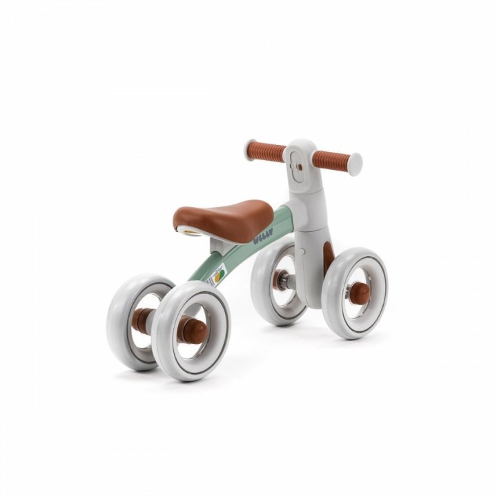 Bicicleta de echilibru pentru copii, Adamex Welly, cu 4 roti, 3 moduri de iluminare LED in ghidon, testata EN71, Caramel Mint - 1