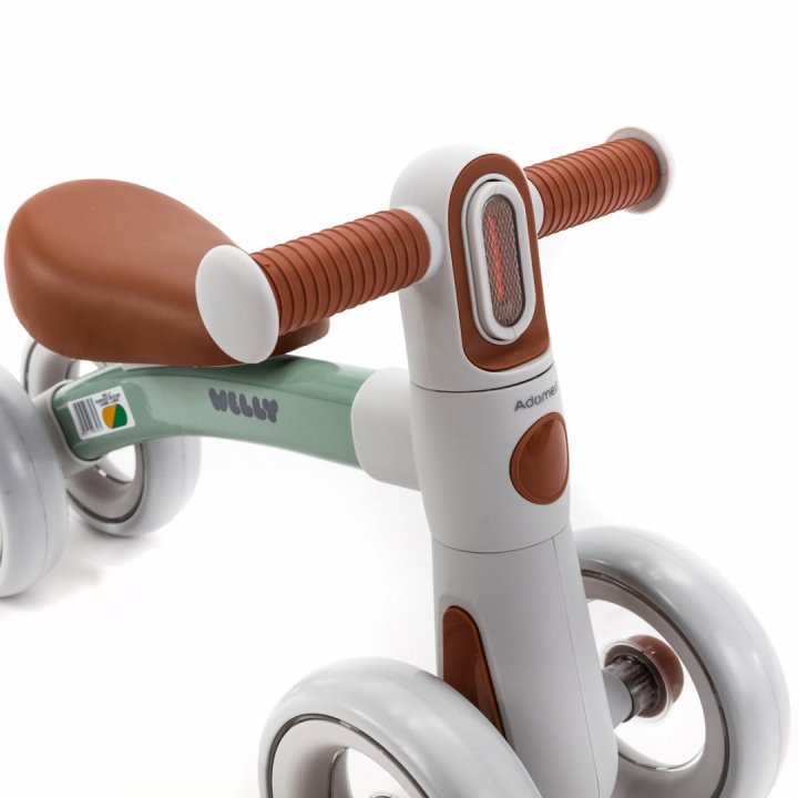 Bicicleta de echilibru pentru copii, Adamex Welly, cu 4 roti, 3 moduri de iluminare LED in ghidon, testata EN71, Caramel Mint - 3