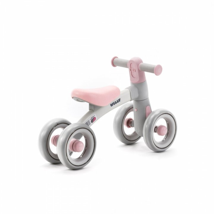 Bicicleta de echilibru pentru copii, Adamex Welly, cu 4 roti, 3 moduri de iluminare LED in ghidon, testata EN71, Grey Pink - 1