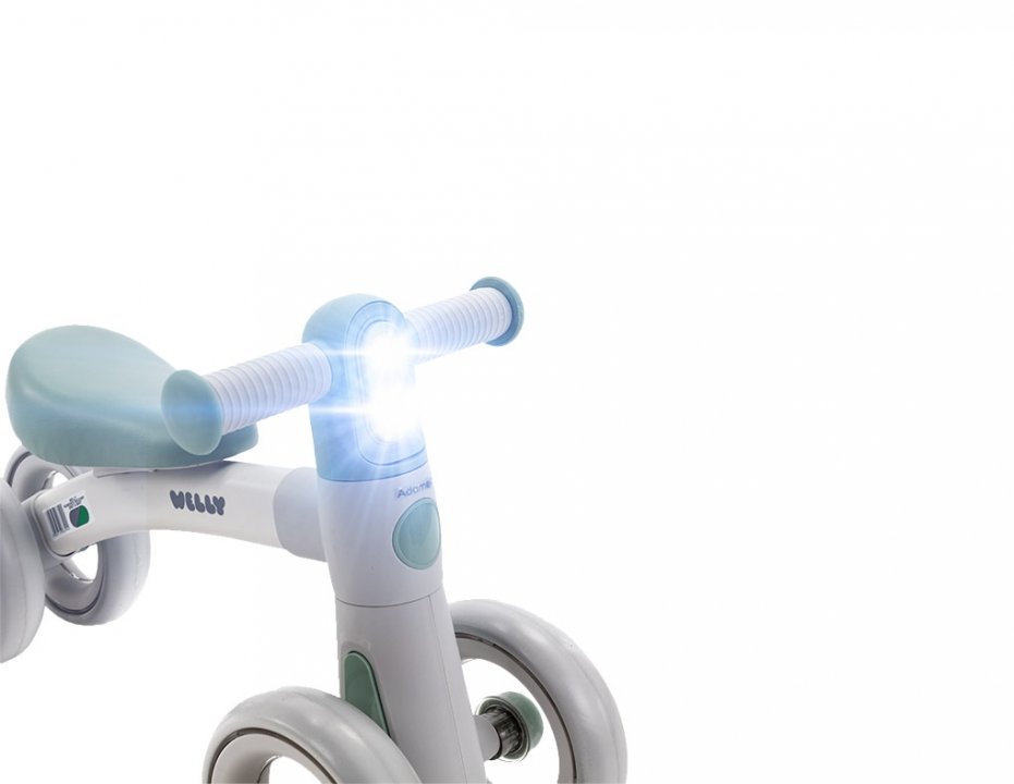 Bicicleta de echilibru pentru copii, Adamex Welly, cu 4 roti, 3 moduri de iluminare LED in ghidon, testata EN71, Grey Pink - 4