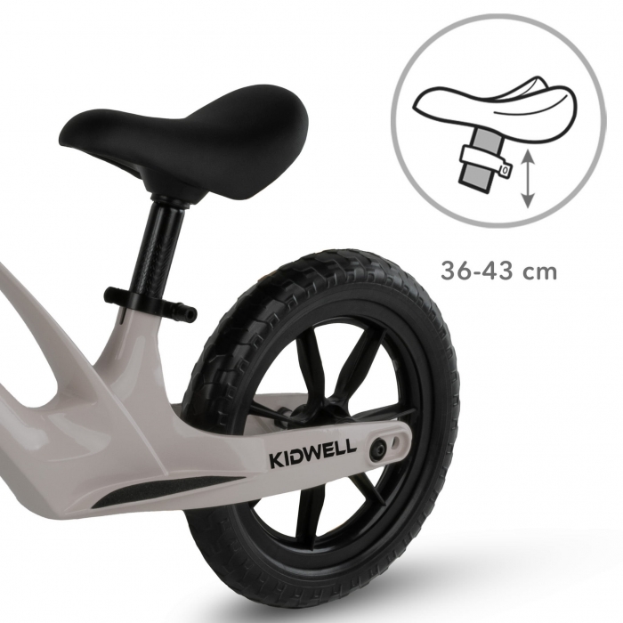 Bicicleta fara pedale, cadru magneziu, roti EVA, Kidwell Vito Gri - 3 | YEO
