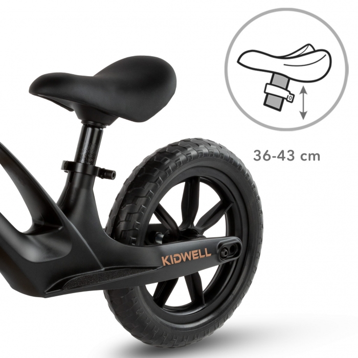 Bicicleta fara pedale, cadru magneziu, roti EVA, Kidwell Vito Negru - 3 | YEO