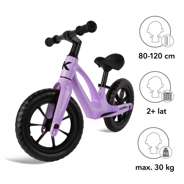 Bicicleta fara pedale, cadru magneziu, roti EVA, Kidwell Vito Violet - 4