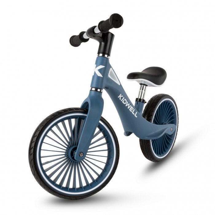 Bicicleta fara pedale, cadru nailon, roti PU, Kidwell NIX Bleumarin