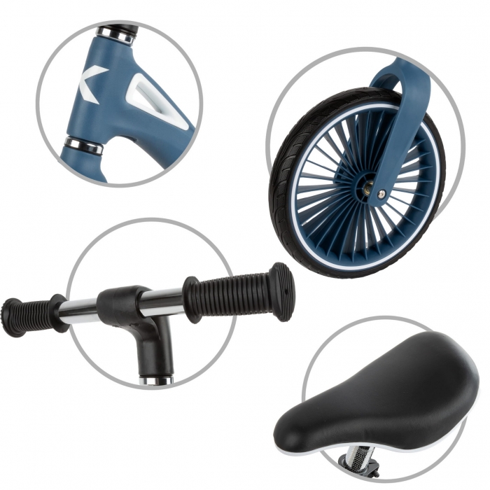 Bicicleta fara pedale, cadru nailon, roti PU, Kidwell NIX Bleumarin - 2 | YEO