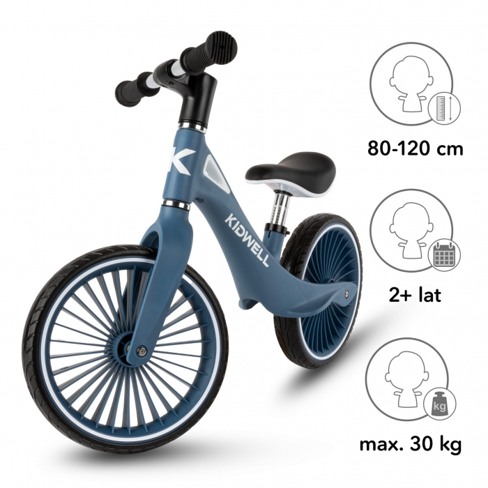 Bicicleta fara pedale, cadru nailon, roti PU, Kidwell NIX Bleumarin - 4