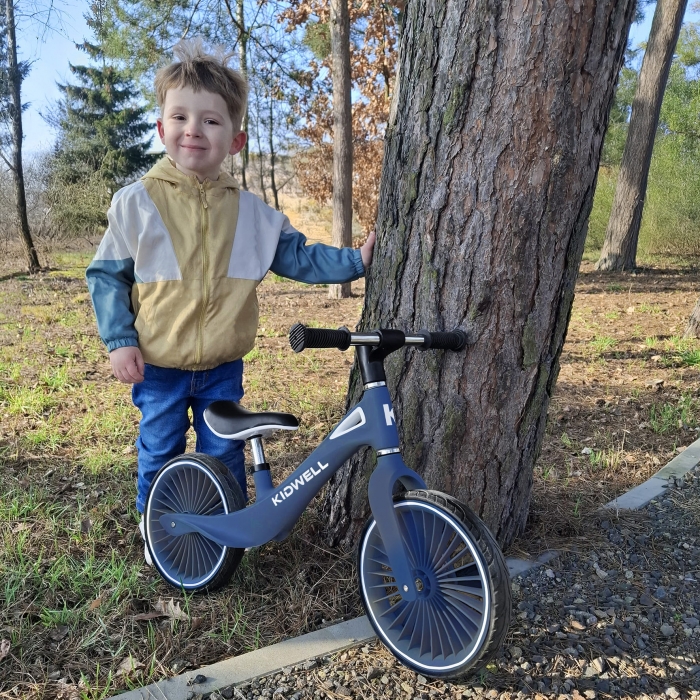 Bicicleta fara pedale, cadru nailon, roti PU, Kidwell NIX Bleumarin - 6