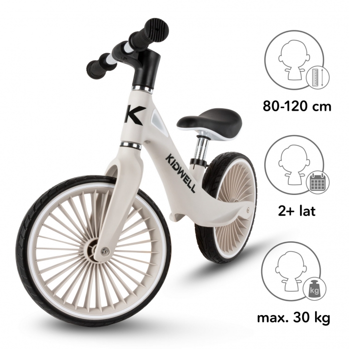 Bicicleta fara pedale, cadru nailon, roti PU, Kidwell NIX Gri - 4