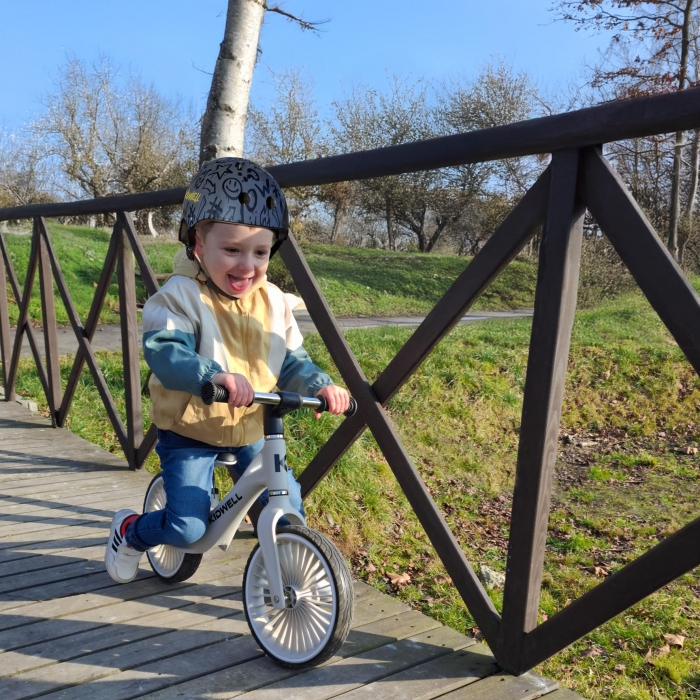 Bicicleta fara pedale, cadru nailon, roti PU, Kidwell NIX Gri - 6