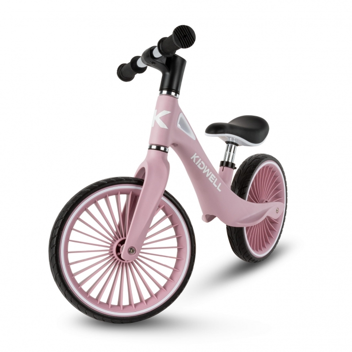 Bicicleta fara pedale, cadru nailon, roti PU, Kidwell NIX Roz