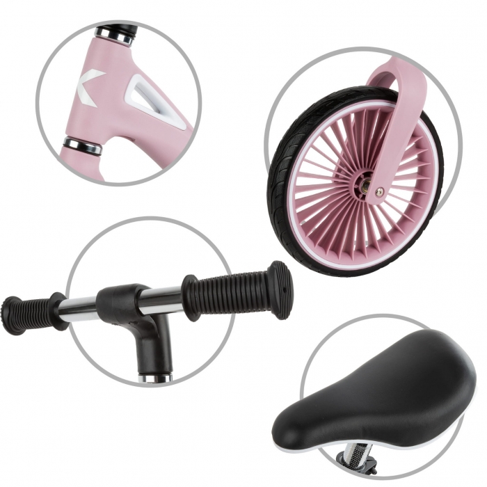 Bicicleta fara pedale, cadru nailon, roti PU, Kidwell NIX Roz - 2 | YEO