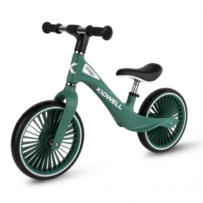 Bicicleta fara pedale, cadru nailon, roti PU, Kidwell NIX Verde