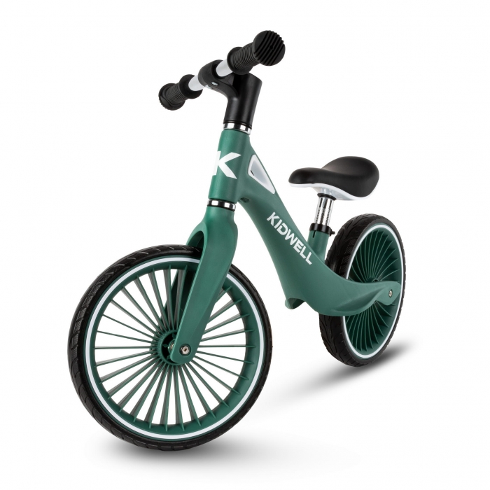 Bicicleta fara pedale, cadru nailon, roti PU, Kidwell NIX Verde