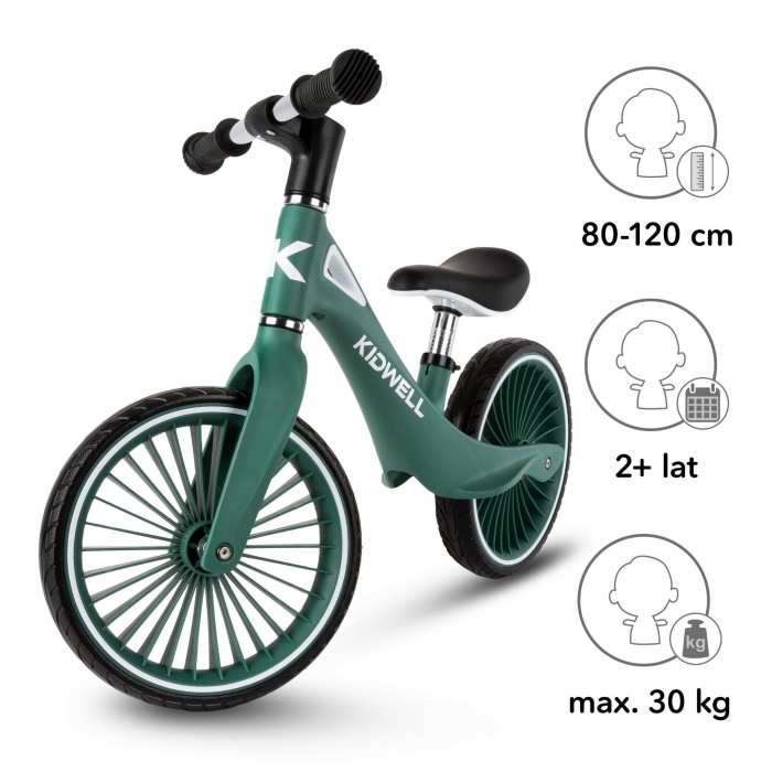 Bicicleta fara pedale, cadru nailon, roti PU, Kidwell NIX Verde - 4
