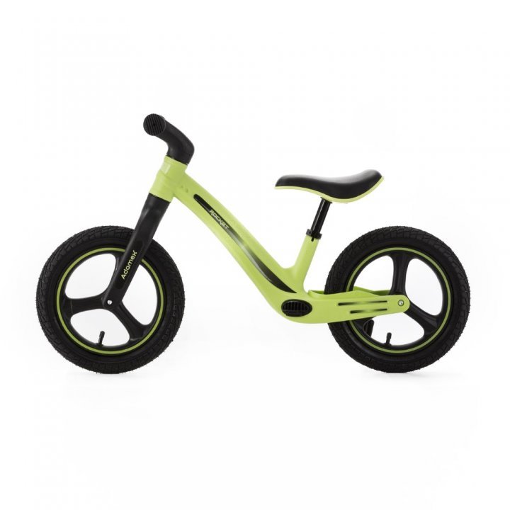 Bicicleta fara pedale pentru copii, Adamex Rocket, cu roti gonflabile din cauciuc 12 inch, sezutul moale reglabil pe inaltime, sarcina maxima admisa 25 kg, omologata EN71, Lime Green - 1 | YEO