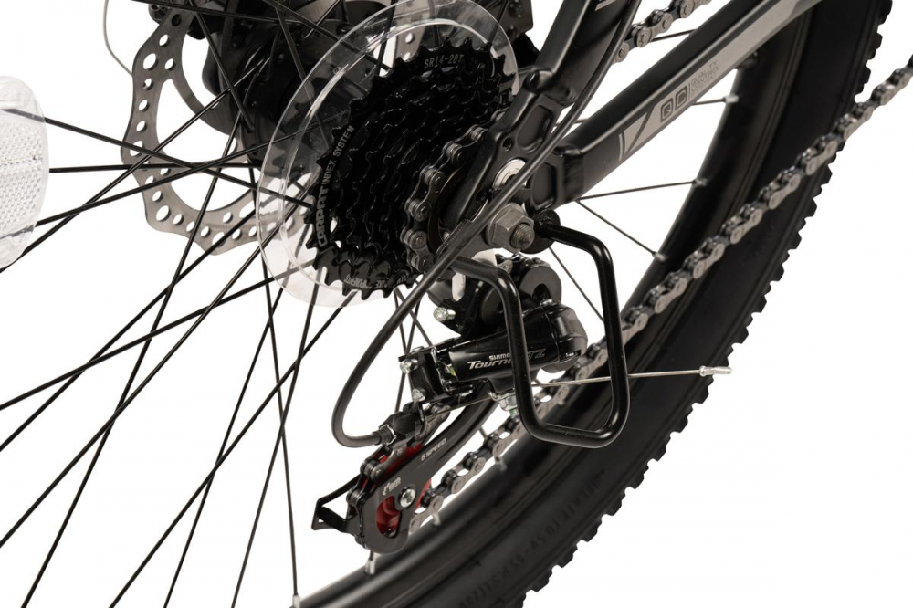 Bicicleta pentru copii MTB-HT Carpat Spartan C2499G NegruGri, roti 24 inch, aluminiu, 21 viteze, echipare Shimano, frane disc - 4