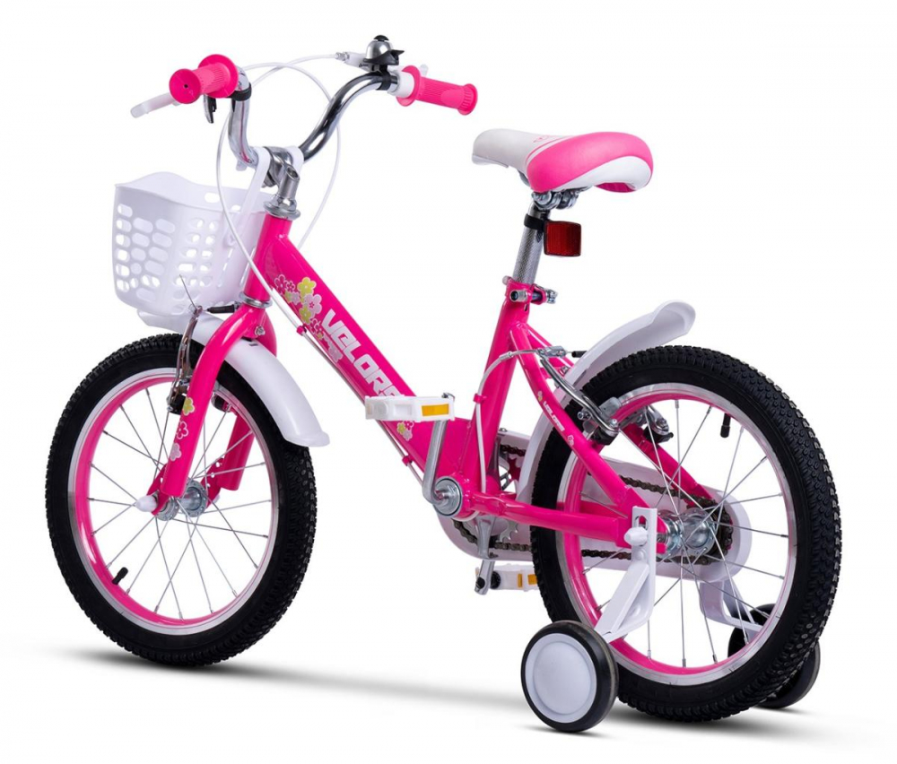 Bicicleta pentru copii Velors V1602A Fucsia, varsta 4-6 ani, roti 16 inch, greutate suportata 60 kg, inaltime utilizator 100-115 cm - 1 | YEO