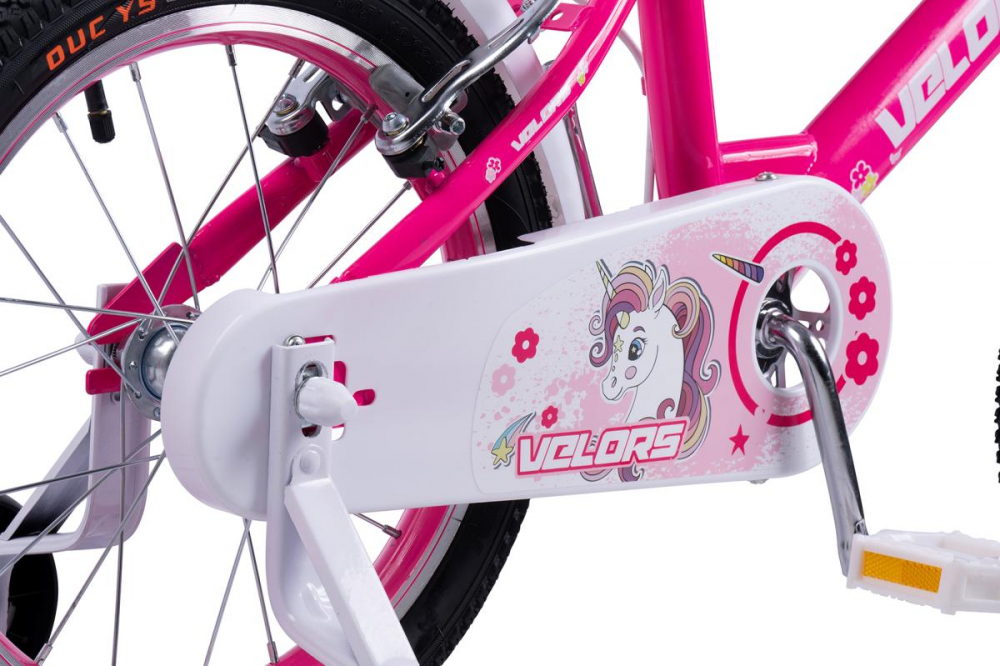 Bicicleta pentru copii Velors V1602A Fucsia, varsta 4-6 ani, roti 16 inch, greutate suportata 60 kg, inaltime utilizator 100-115 cm - 4