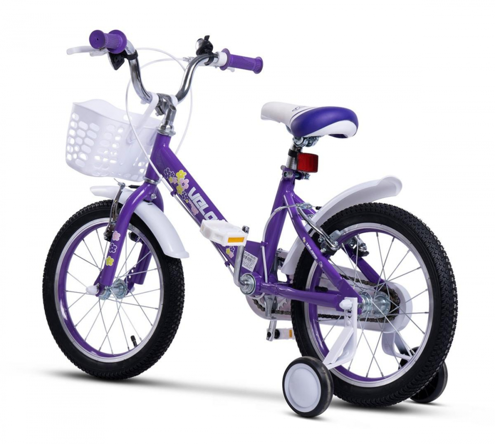 Bicicleta pentru copii Velors V1602A Mov, varsta 4-6 ani, roti 16 inch, greutate suportata 60 kg, inaltime utilizator 100-115 cm - 1