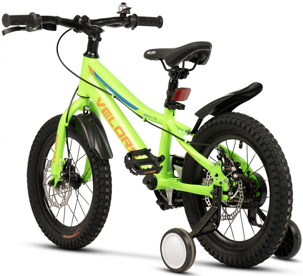 Bicicleta pentru copii Velors V16345A VerdePortocaliu, varsta 4-6 ani, roti 16 inch, greutate suportata 50 kg, intre 100-115 cm - 1 | YEO