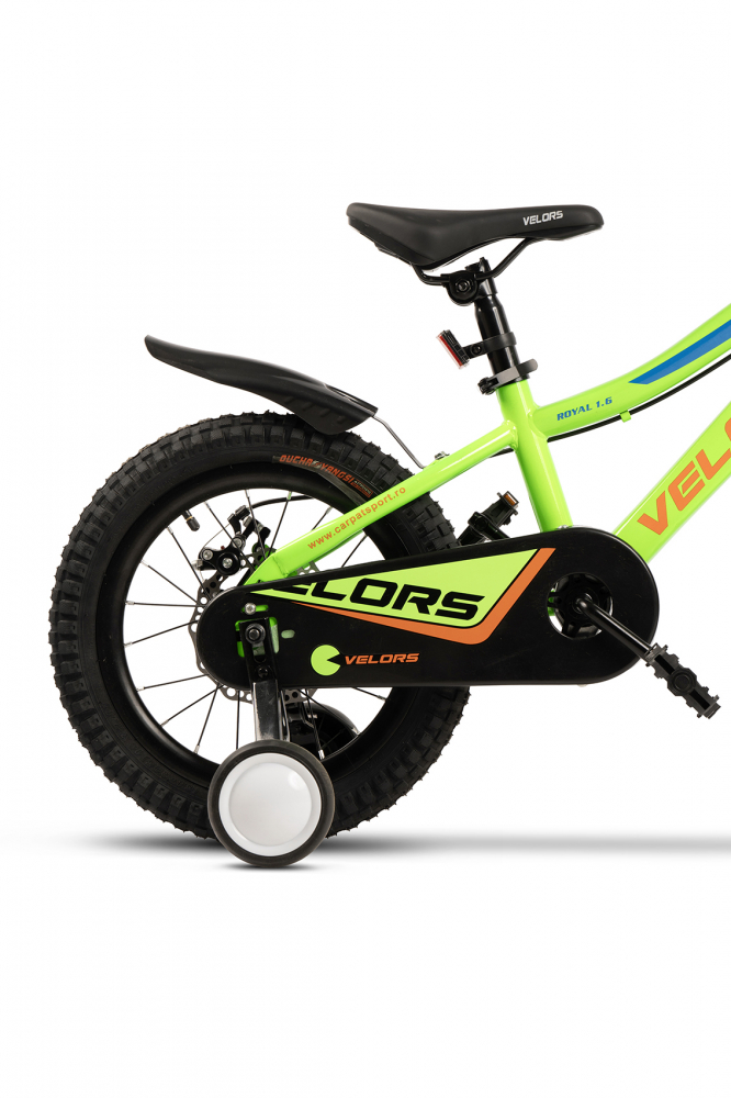 Bicicleta pentru copii Velors V16345A VerdePortocaliu, varsta 4-6 ani, roti 16 inch, greutate suportata 50 kg, intre 100-115 cm - 2 | YEO