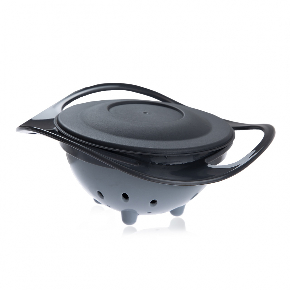 Bol multifunctional cu capac si rotire 360 grade BabyJem Amazing Bowl Gri - 2 | YEO