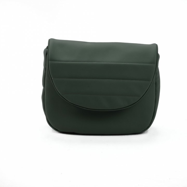 Carucior pentru copii 2 in 1, Adamex Lanti SD41, pliabil, landou cu salteluta, copertina reglabila, roti frontale pivotante 360, cu dubla suspensie si husa de ploaie inclusa, Full EcoLeather, Green  Black - 4