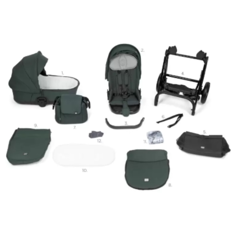 Carucior 2 in 1 Tutis Mio 3+ Olive 025 din piele, sezut reversibil, amortizoare duble, maner reglabil, accesorii incluse - 2