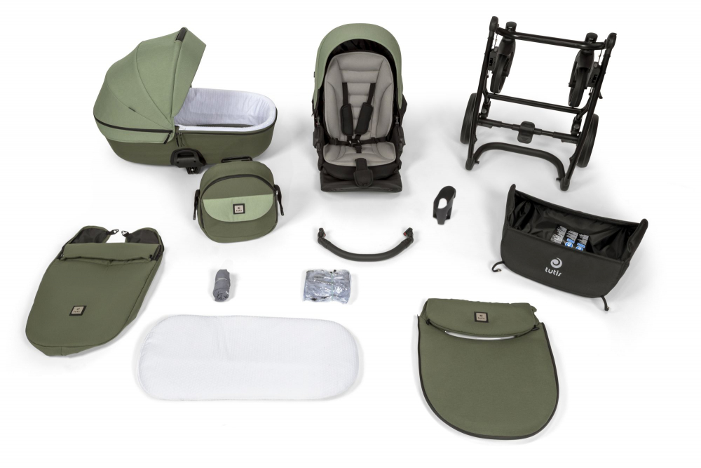 Carucior 2 in 1 Tutis Uno 5+ Cheteau grey 005 sezut reversibil, spatar reglabil, roti cu blocare, bara detasabila, accesorii incluse