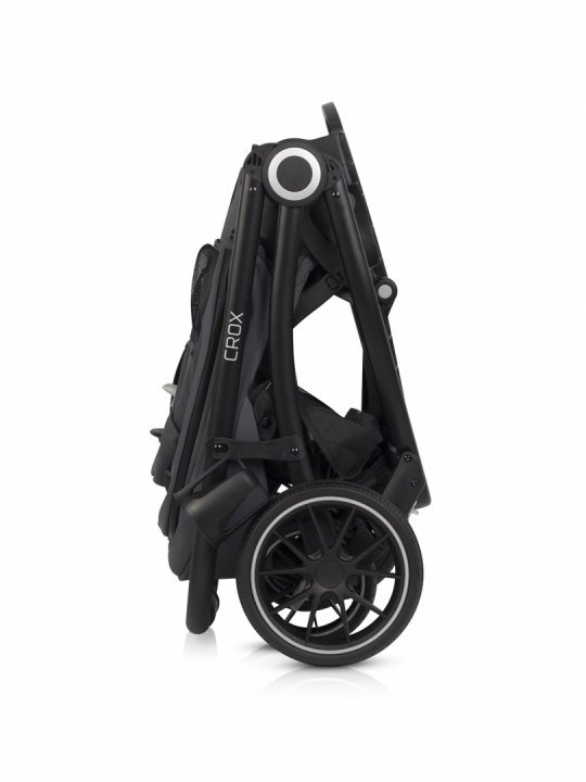 Carucior 2 in 1 pentru copii, Euro-Cart Crox, compus din doua piese distincte, cadrul de aluminiu, Roti mari, Scaun reversibil, capotina si husa de picioruse, cu Geanta si accesorii incluse, pana la 22 kg, Iron - 2