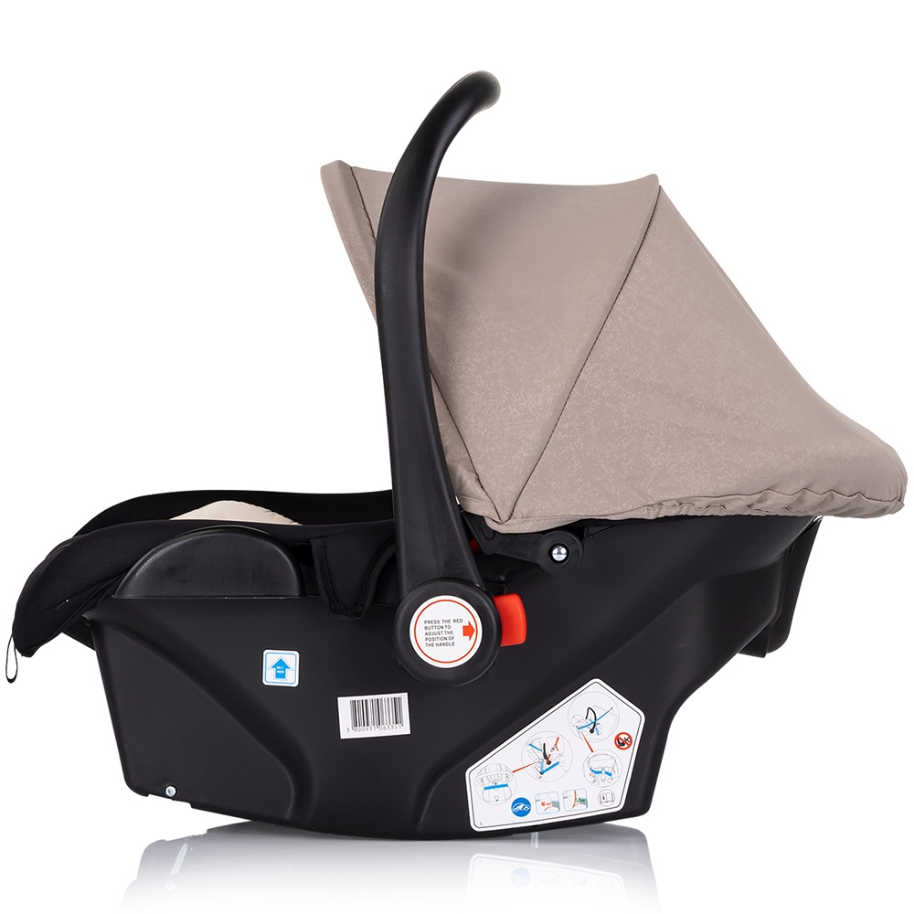 Carucior pentru copii Chipolino Amore Tiramisu 3 in 1 transformabil, cu suspensii, spatar reglabil, husa de picioare, gentuta si suport pahar - 4