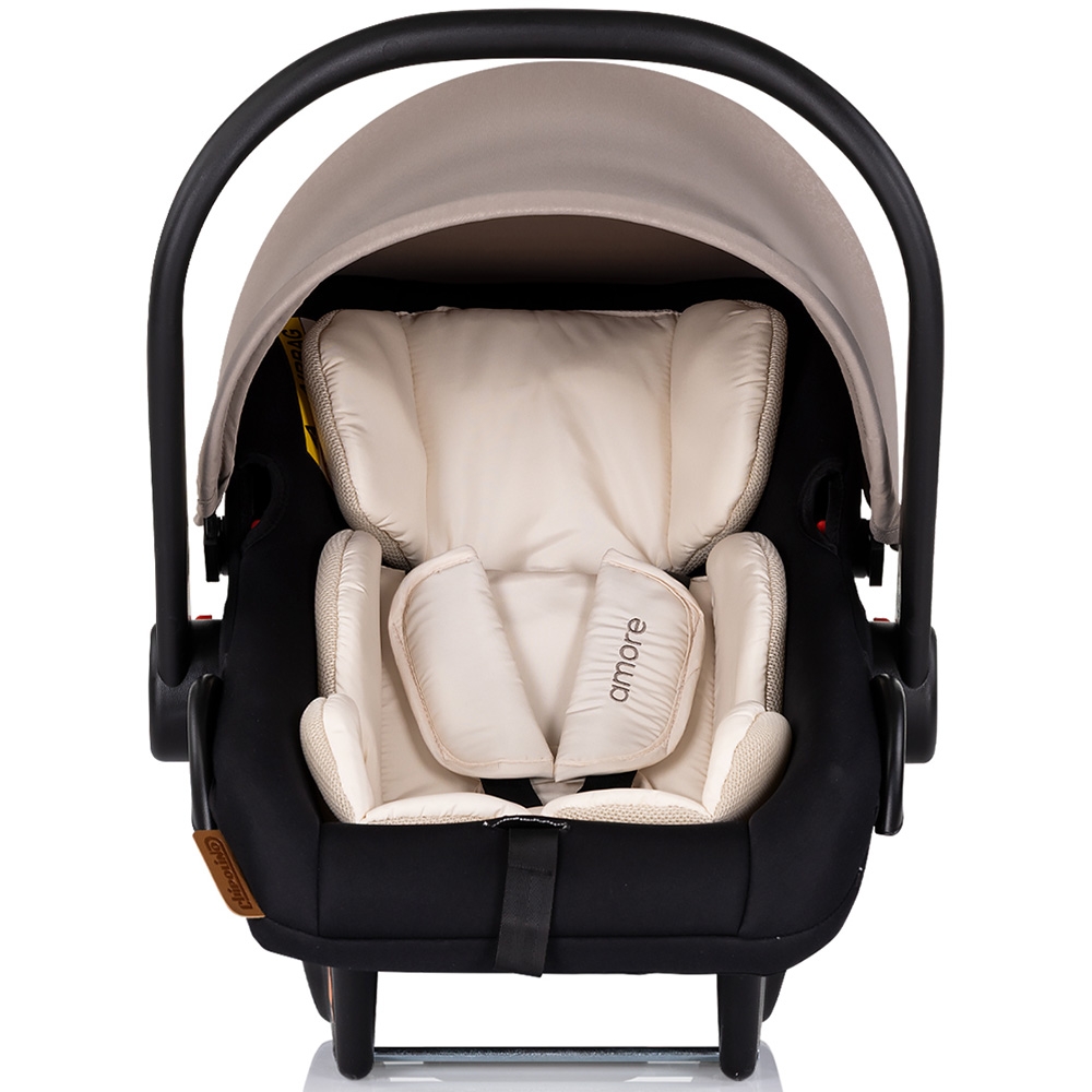 Carucior pentru copii Chipolino Amore Tiramisu 3 in 1 transformabil, cu suspensii, spatar reglabil, husa de picioare, gentuta si suport pahar - 5