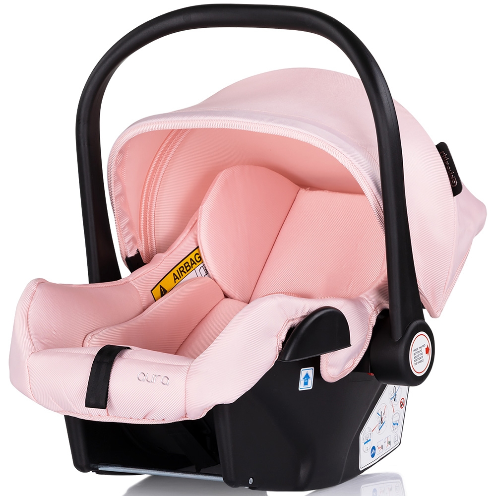 Carucior pentru copii Chipolino Aura 3 in 1 pink marshmallow tranformabil, spatar reglabil, Suspensii, Maner reglabil, accesorii incluse - 2