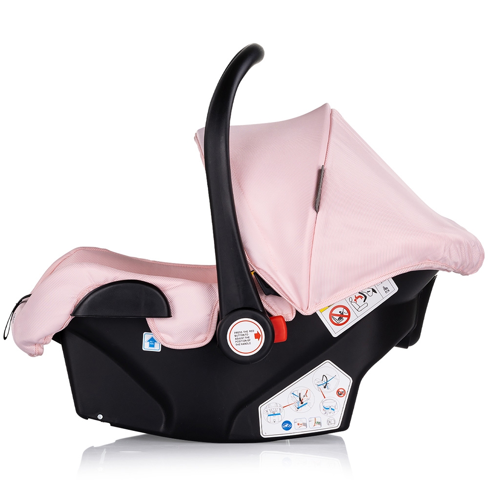 Carucior pentru copii Chipolino Aura 3 in 1 pink marshmallow tranformabil, spatar reglabil, Suspensii, Maner reglabil, accesorii incluse - 3