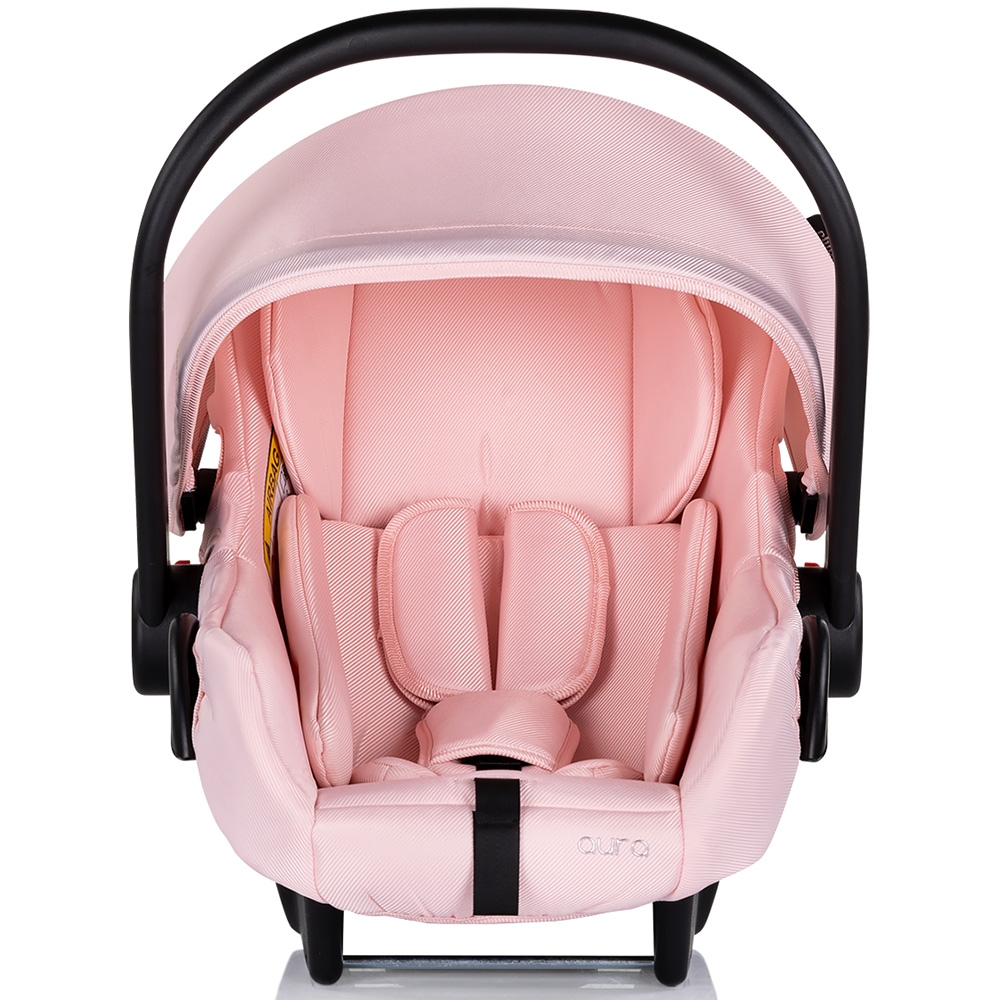 Carucior pentru copii Chipolino Aura 3 in 1 pink marshmallow tranformabil, spatar reglabil, Suspensii, Maner reglabil, accesorii incluse - 4