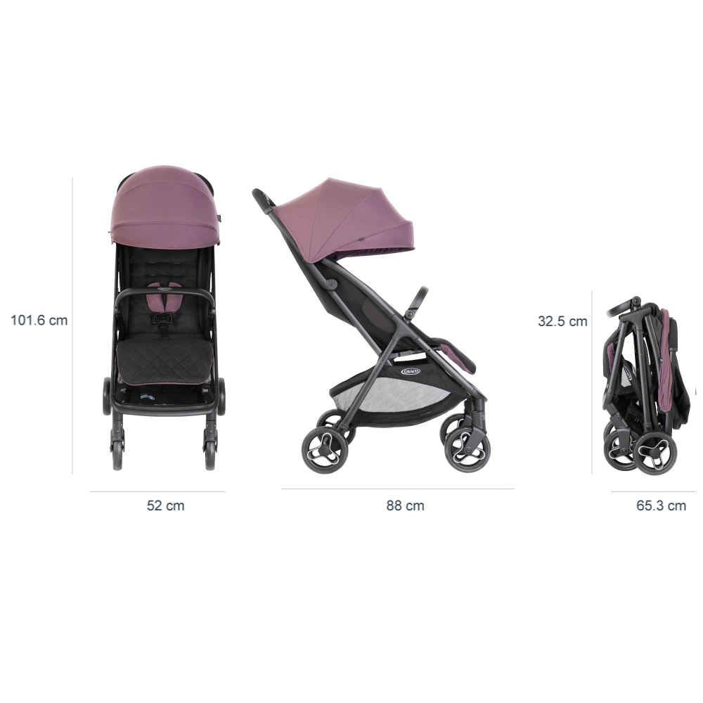 Carucior Graco Myavo Mulberry cu suspensii, spatar reglabil, pliere automata, suport picioare ajustabil - 3