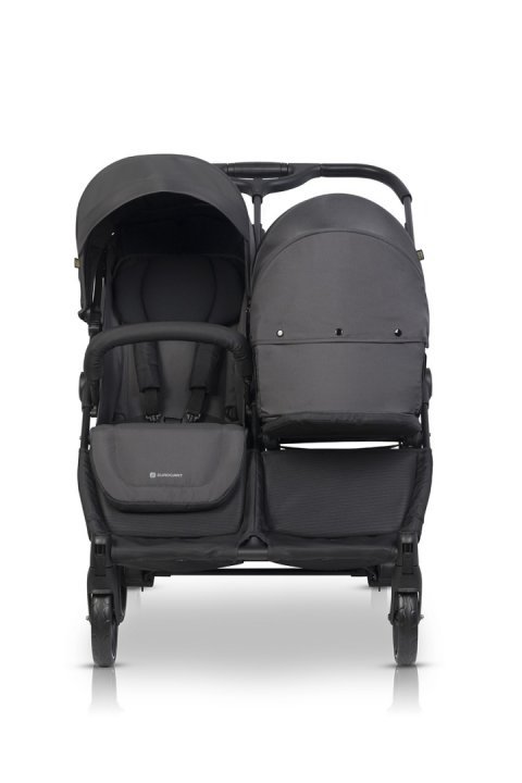 Carucior pentru gemeni 2 in 1 Euro Cart Doblo Iron, cu Landouri, pliabil, cu suspensii, spatar reglabil, copertina reglabila si accesorii incluse, greutate maxim admisa 22 kg - 1