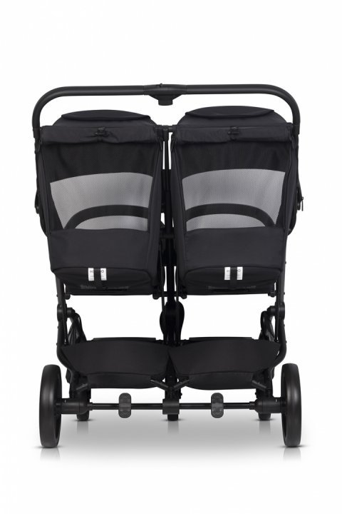 Carucior pentru gemeni EasyGo Echo, ultrapliabil, cu suspensii, spatar si suport picioare reglabile, usor si manevrabil, omologat EN1888, accesorii incluse, Ebony Black