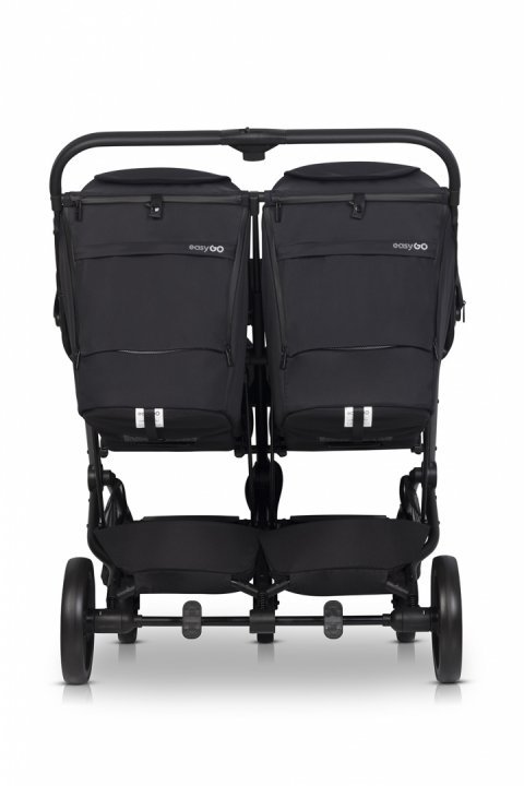 Carucior pentru gemeni EasyGo Echo, ultrapliabil, cu suspensii, spatar si suport picioare reglabile, usor si manevrabil, omologat EN1888, accesorii incluse, Ebony Black - 3