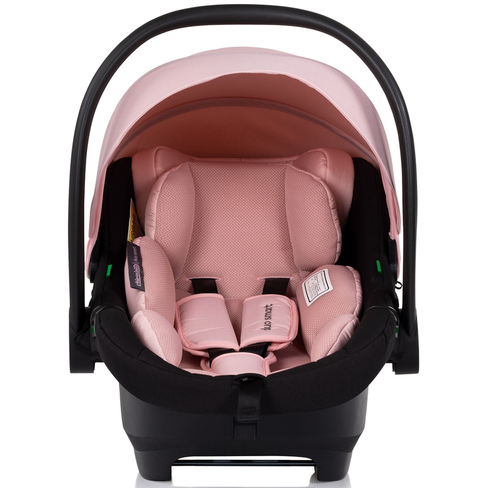 Carucior gemeni Chipolino Duo Smart 3 in 1 pink marshmallow, Cadru aluminiu, pliere compacta, Suspensii si frana, Spartar reglabil, accesorii incluse - 8