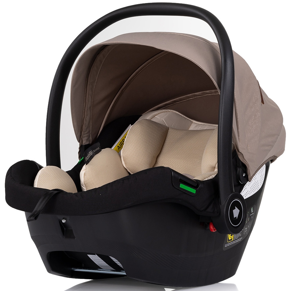 Carucior gemeni Chipolino Duo Smart 3 in 1 tiramisu, Cadru aluminiu, pliere compacta, Suspensii si frana, Spartar reglabil, accesorii incluse - 6