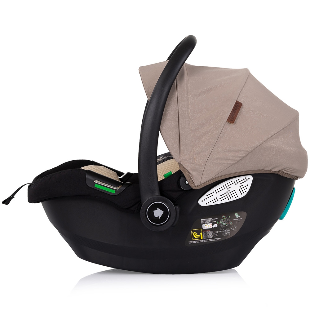 Carucior gemeni Chipolino Duo Smart 3 in 1 tiramisu, Cadru aluminiu, pliere compacta, Suspensii si frana, Spartar reglabil, accesorii incluse - 7