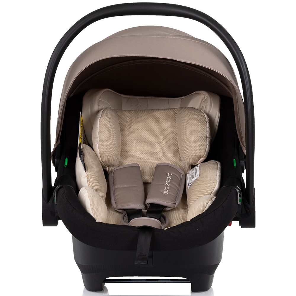 Carucior gemeni Chipolino Duo Smart 3 in 1 tiramisu, Cadru aluminiu, pliere compacta, Suspensii si frana, Spartar reglabil, accesorii incluse - 8