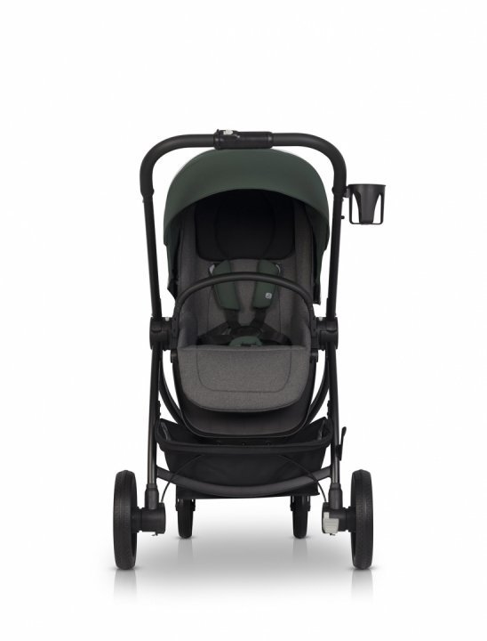 Carucior pentru nou nascut Euro-Cart Crox, cu cadrul de aluminiu, pliere compacta, scaun reversibil, cu 3 nivele de ajustare a spatarului, capotina si husa de picioruse, roti cu suspensii, pana la 22 kg, Jungle - 6