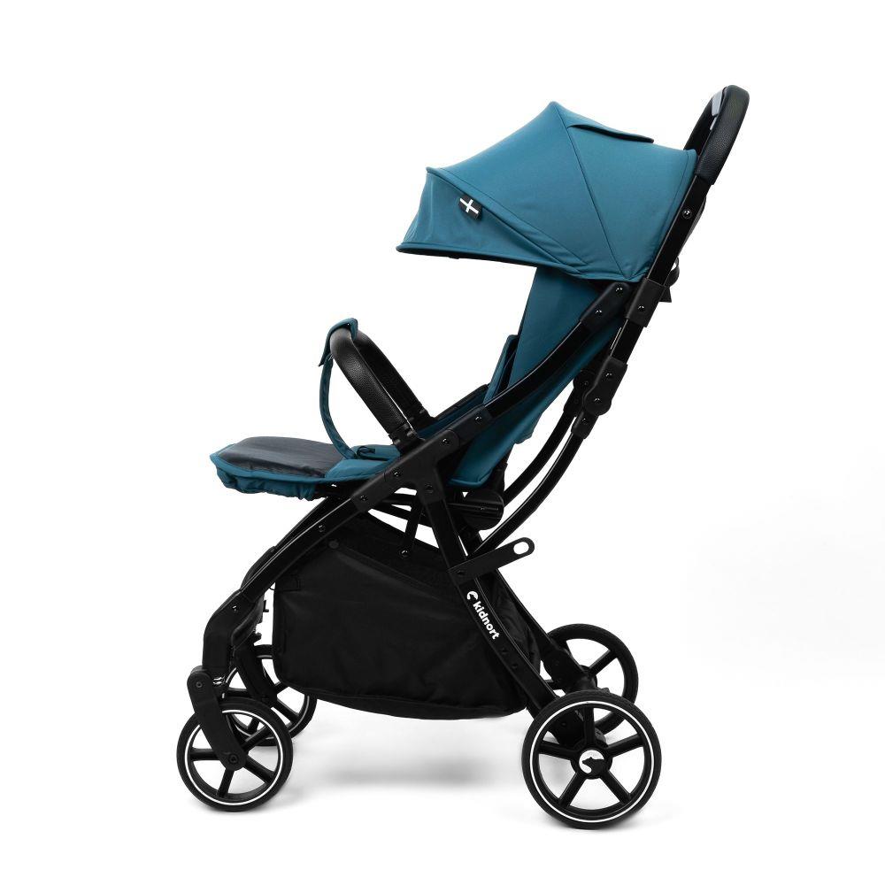 Carucior pentru copii, Kidnort Fjallrav Albastru, cu pliere compacta, suspensie integrala, spatar si viziera reglabile, pana la 22 kg, accesorii incluse, suport pentru pahar, husa transport - 2