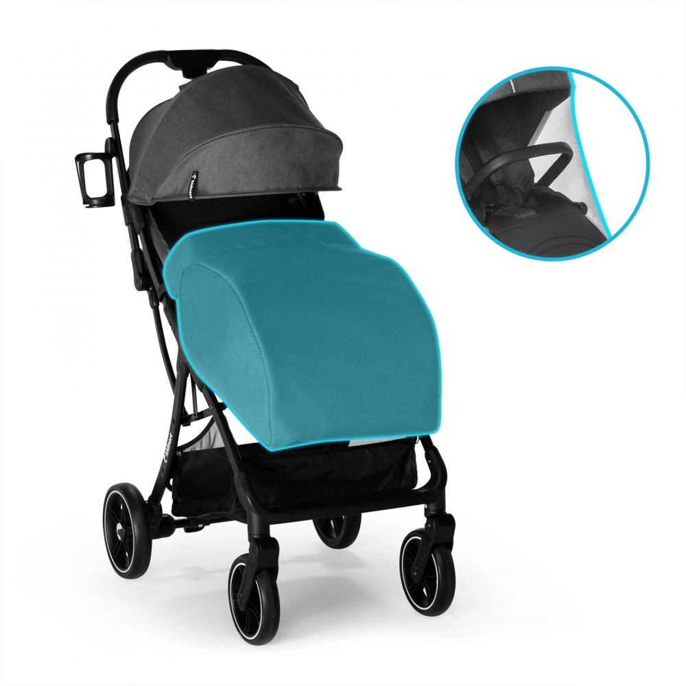 Carucior pentru copii Kidnort Fjallrav Verde, cu pliere ultracompacta, suspensie integrala, spatar si viziera reglabile, pana la 22 kg, accesorii incluse, suport pentru pahar, husa transport - 3